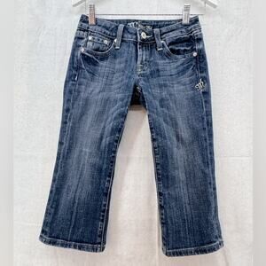 Miss Me Girls Denim Capris size 10 Studded Back Pockets Jeans